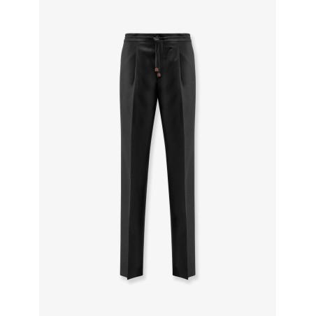 Virgin wool trousers with drawstring