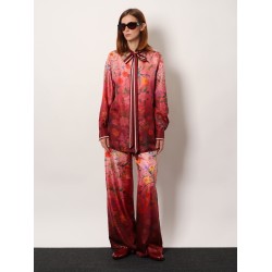 Silk trousers with Gucci Flora print