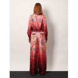 Silk trousers with Gucci Flora print