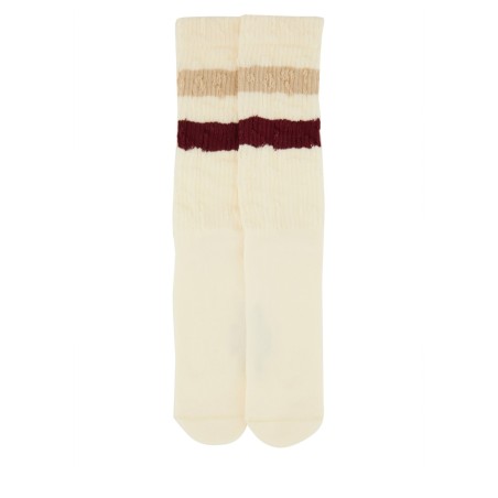 SOCKS WITH DISTRESSED DETAILS AND STRIPES