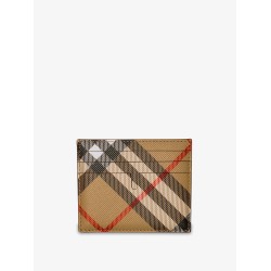 Sandon coated canvas card holder with check pattern