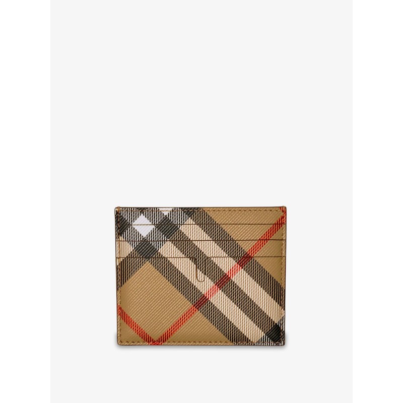 Sandon coated canvas card holder with check pattern