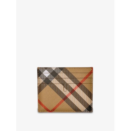 Sandon coated canvas card holder with check pattern