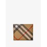 Sandon coated canvas card holder with check pattern
