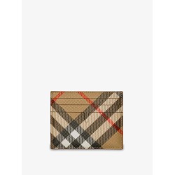 Sandon coated canvas card holder with check pattern