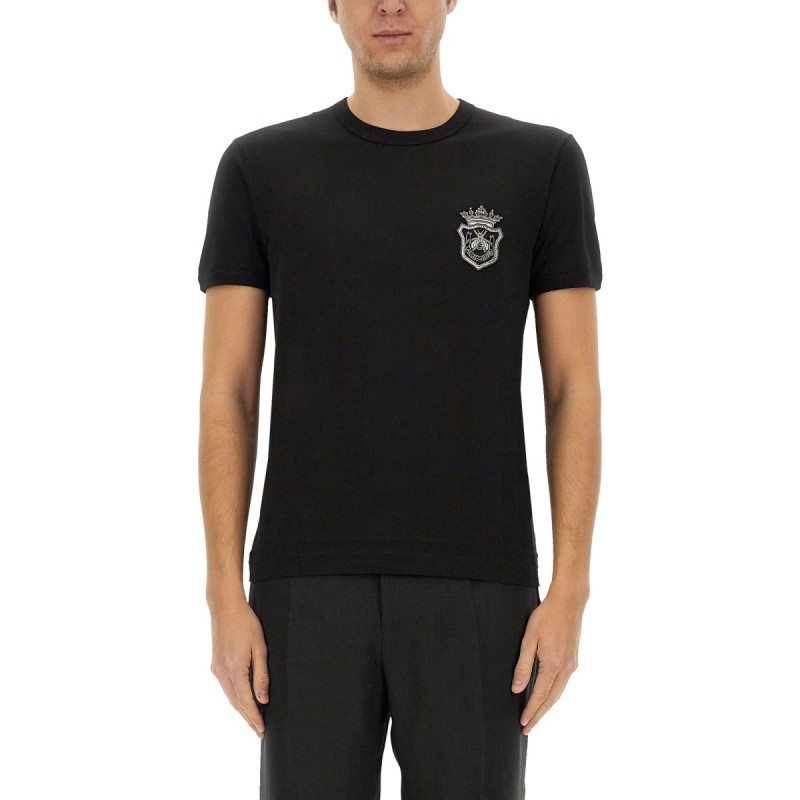 COTTON T-SHIRT WITH HERALDIC PATCH