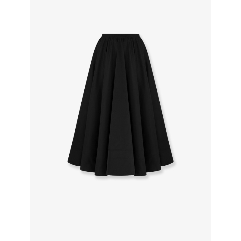 Flared silk midi skirt