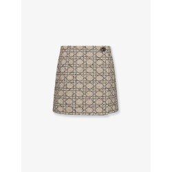 Macrocannage cotton blend tweed shorts