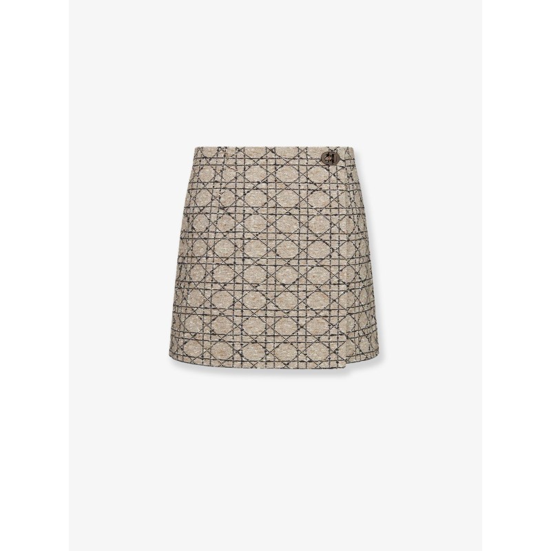Macrocannage cotton blend tweed shorts