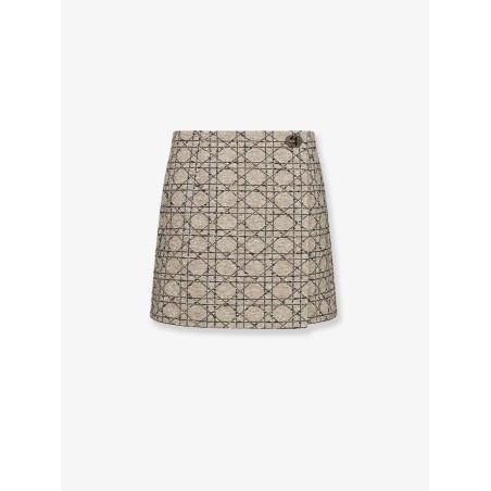 Macrocannage cotton blend tweed shorts