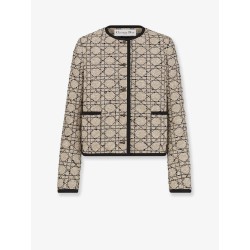 Macrocannage cotton blend tweed blazer