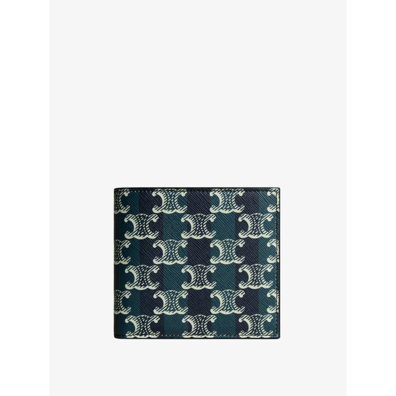 Bi-Fold Triomphe canvas and leather wallet
