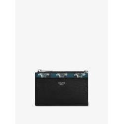 Leather and Triomphe coated canvas card holder