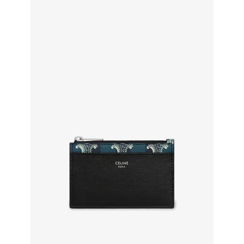 Leather and Triomphe coated canvas card holder