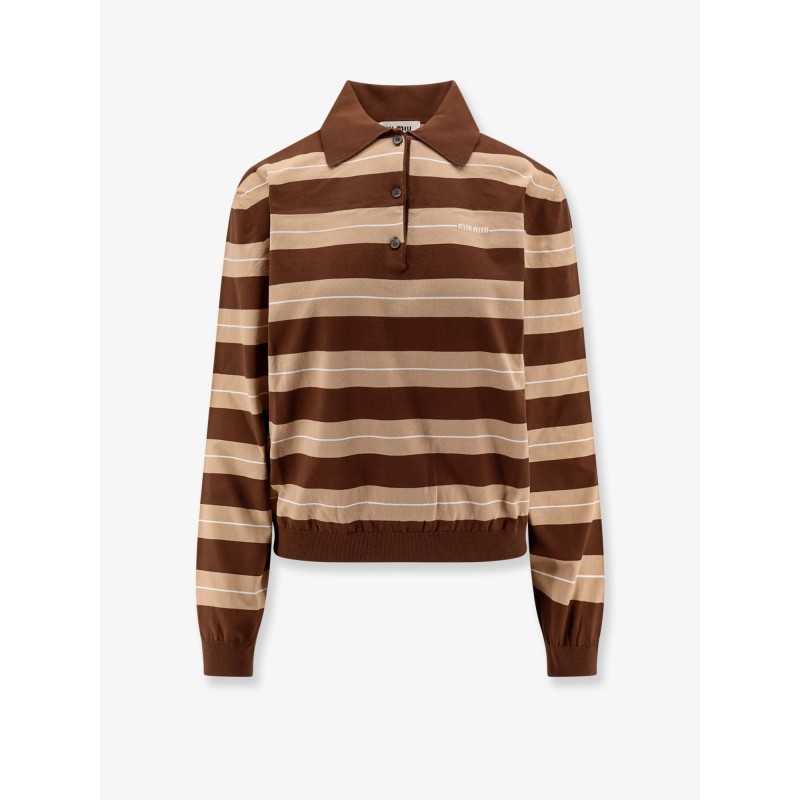 Striped cotton polo shirt