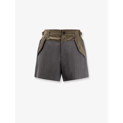 Wool shorts with nylon details