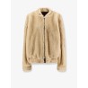 Reversible nylon and faux shearling bomber jacket
