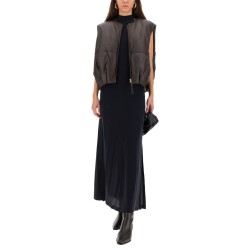 LEATHER "PUFFER" VEST