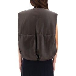 LEATHER "PUFFER" VEST