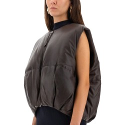 LEATHER "PUFFER" VEST