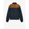 Nylon jacket with suede inserts