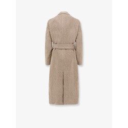 Wrinkled virgin wool blend coat