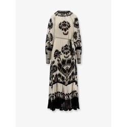 Viscose dress with Floral Arabesque motif