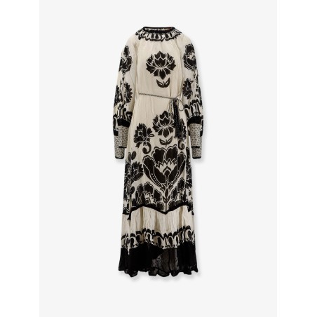 Viscose dress with Floral Arabesque motif