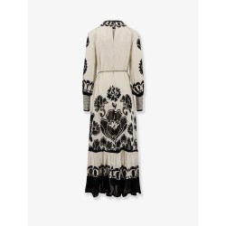 Viscose dress with Floral Arabesque motif
