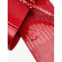 Cabata leather shoulder bag with croco effect