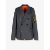 Double-breasted wool and nylon blazer