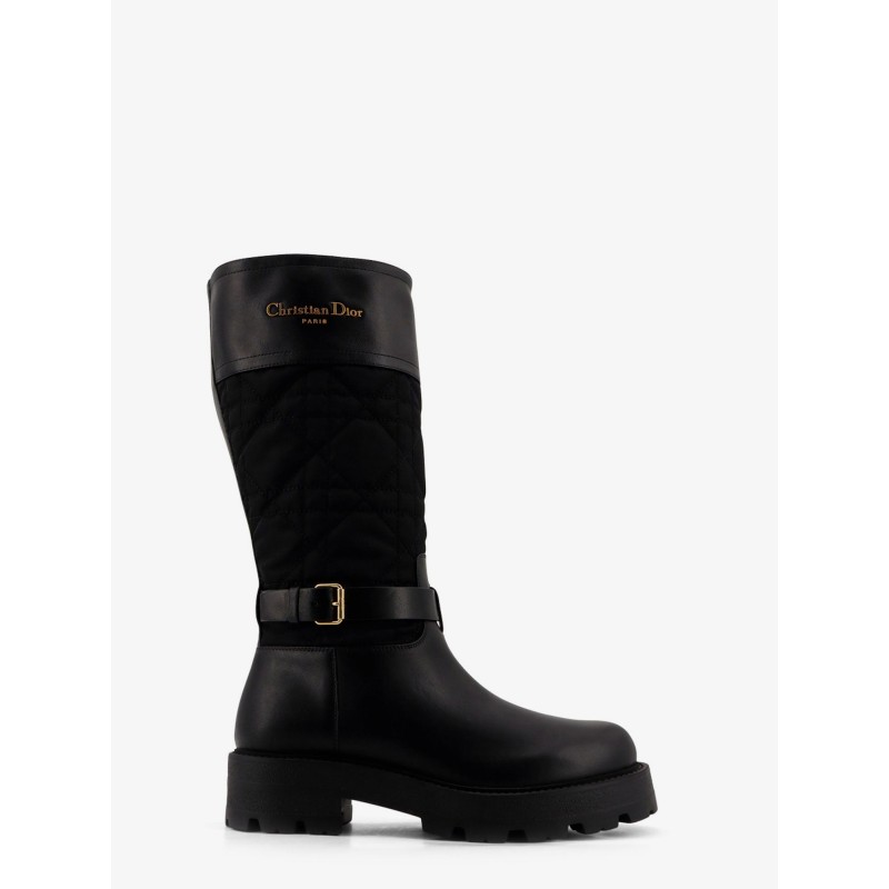 D-Town leather and technical fabric with Cannage motif boots