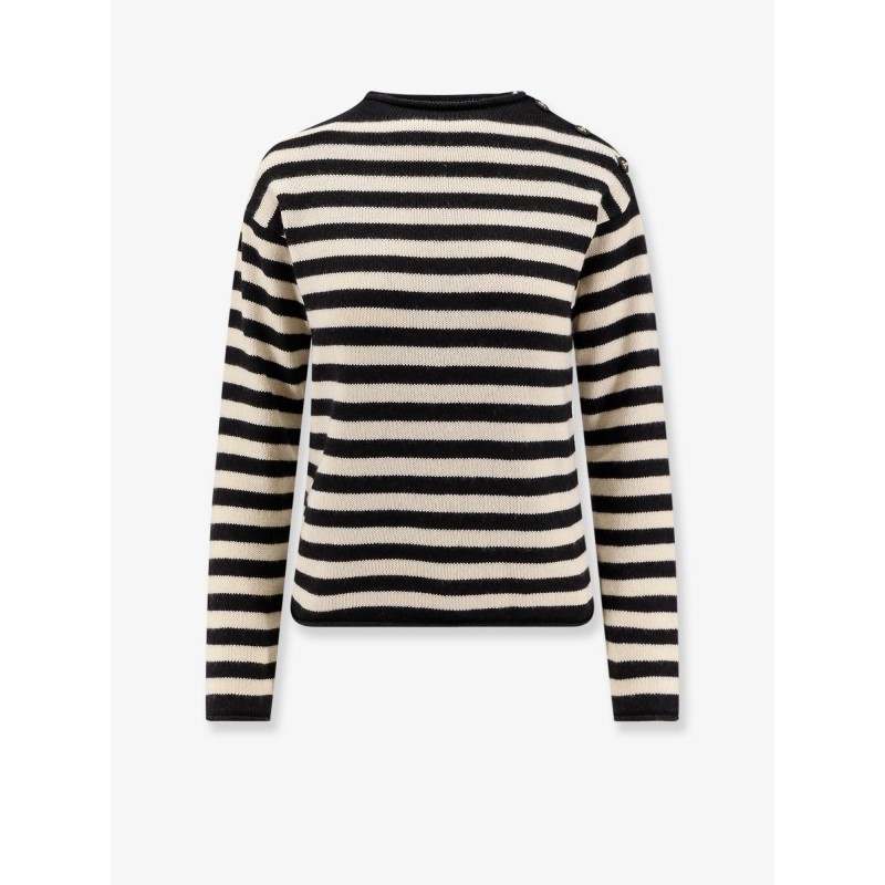 Cotton and cashmere striped sweater