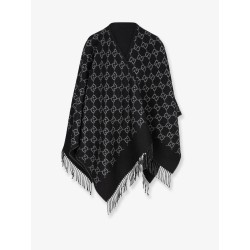 GG jacquard wool cape