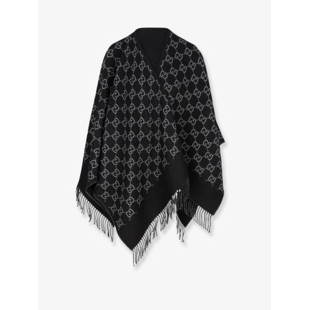 GG jacquard wool cape