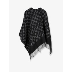 GG jacquard wool cape