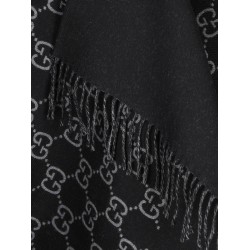 GG jacquard wool cape