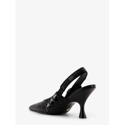 J'Adior leather slingback pumps with croco effect