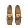 CROCODILE-EFFECT LEATHER BALLERINA