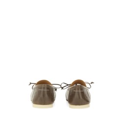 CROCODILE-EFFECT LEATHER BALLERINA
