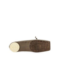 CROCODILE-EFFECT LEATHER BALLERINA
