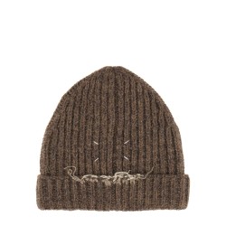 WOOL AND COTTON BLEND BEANIE