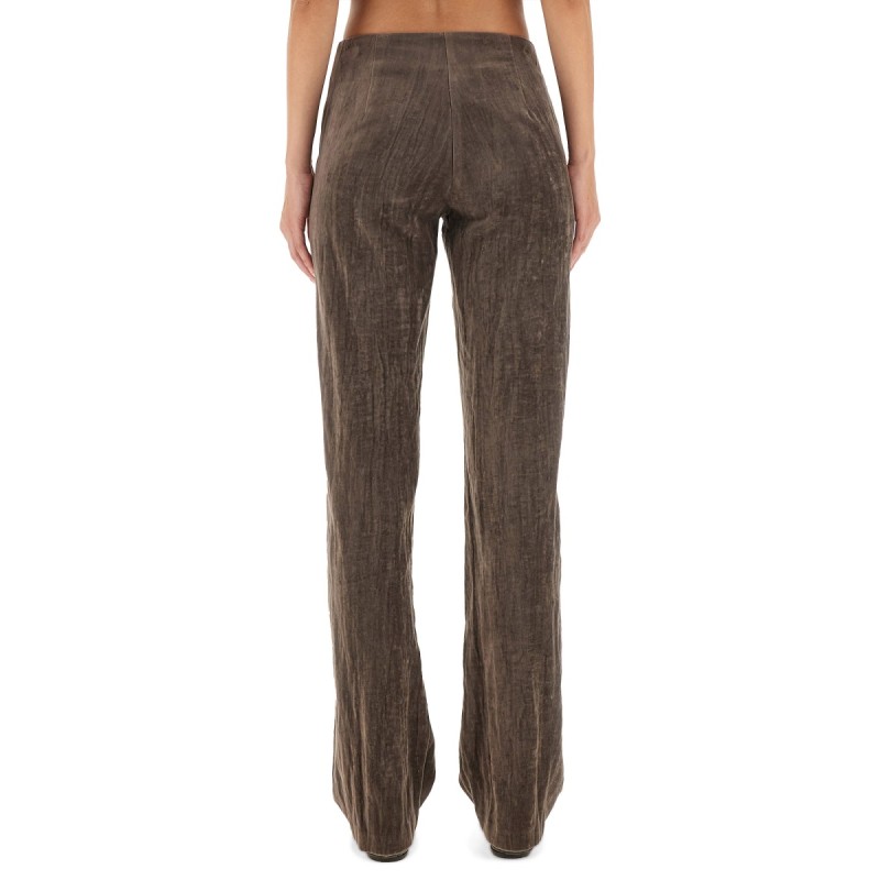 VELVET "CRINKLE" SLIM PANTS