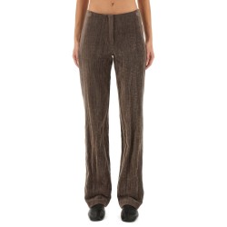 VELVET "CRINKLE" SLIM PANTS