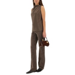 VELVET "CRINKLE" SLIM PANTS