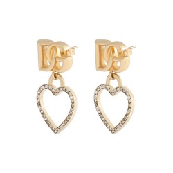 STUD EARRINGS WITH HEARTS AND LOGO
