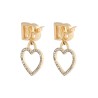 STUD EARRINGS WITH HEARTS AND LOGO