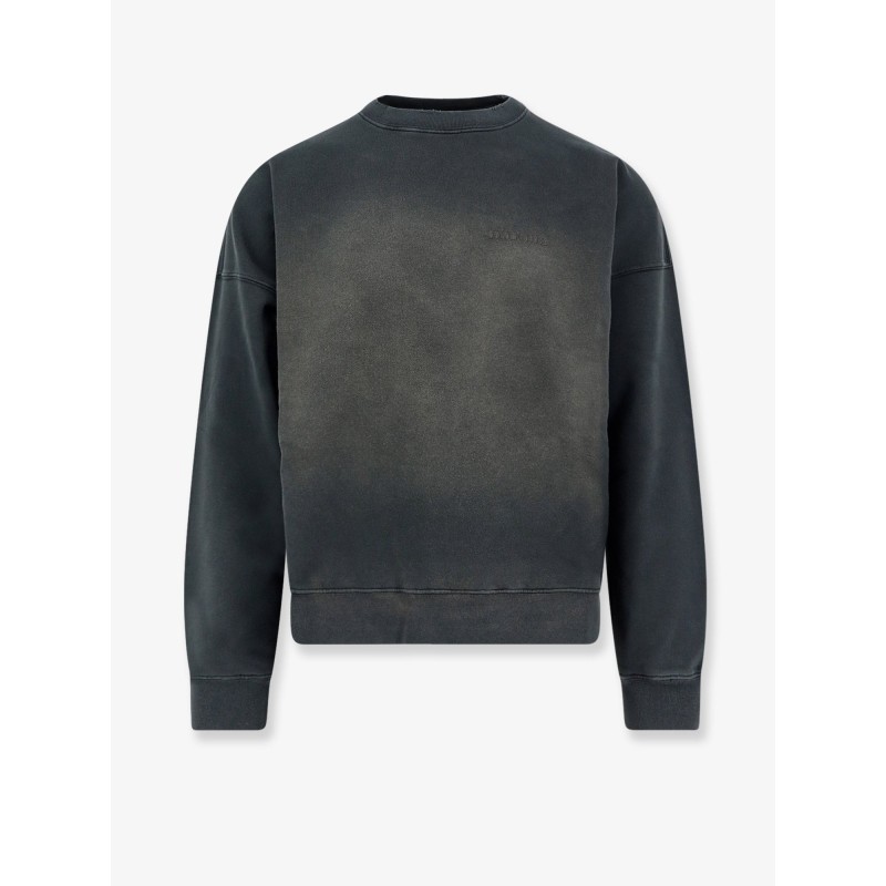 Cotton sweatshirt with distressed effect