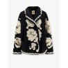 Wool blend coat with Floral Arabesque motif