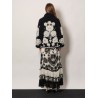 Wool blend coat with Floral Arabesque motif